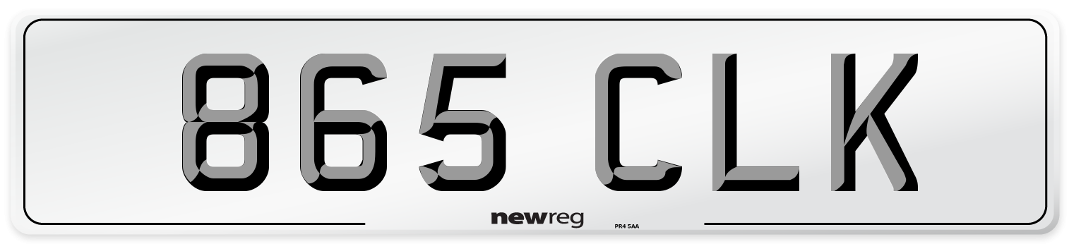 865 CLK Number Plate from New Reg